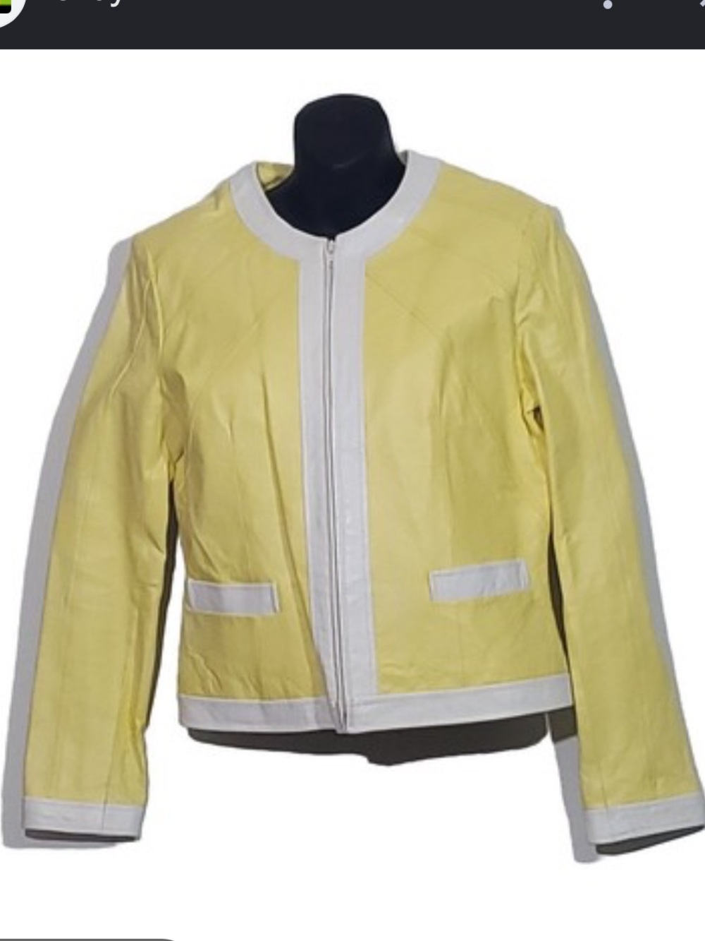 metrostyle Yellow Jacket with White Trim - Girls' Zip Front Blazer
